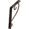 Ekena Millwork Edwards Wrought Iron Bracket, (Single center brace), Antiqued Copper 1 1/2"W x 7 1/2"D x 10"H BKTM01X07X10SEDACO - alternate 1